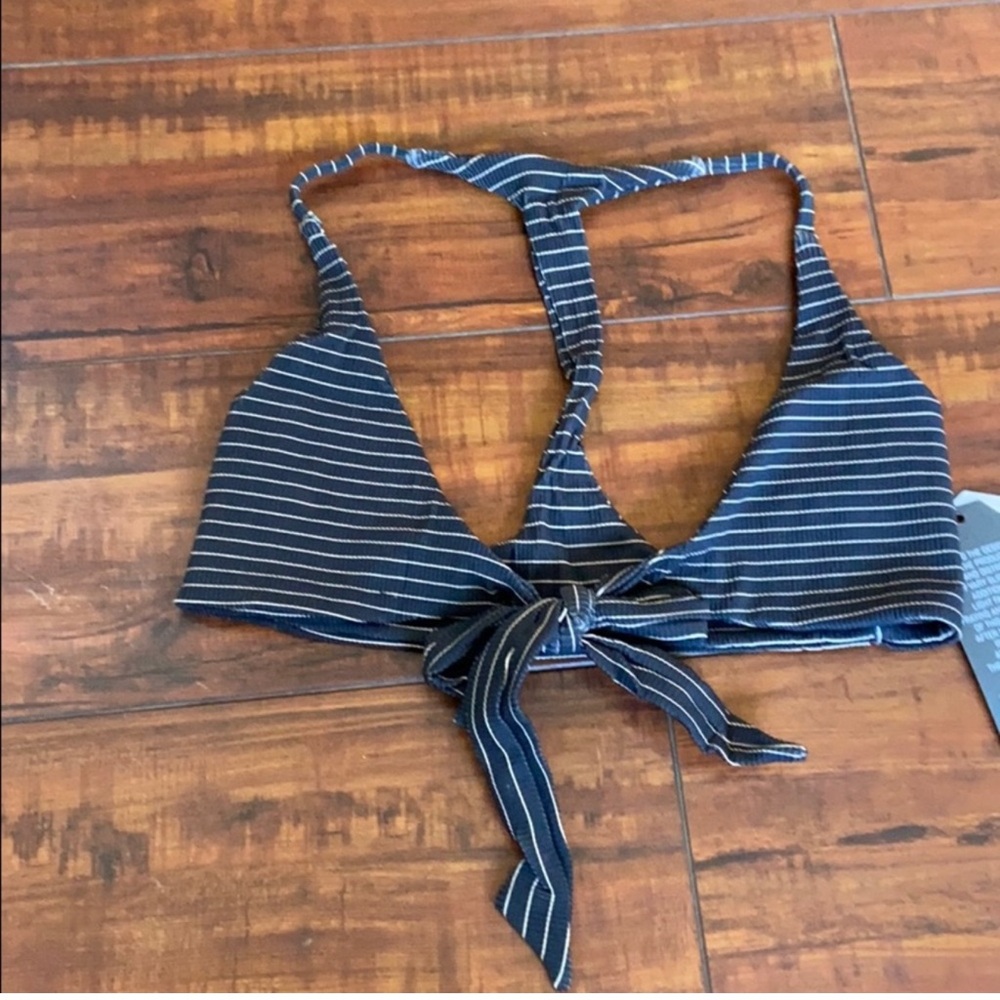 Boys + Arrows Black Striped Bikini Top - Picture 4 of 6